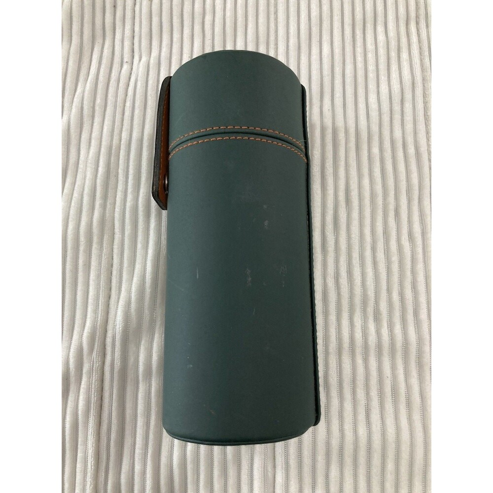 Vintage Hermès Green Leather Perfume Gift Box Round Cylinder Case Empty - Picture 2 of 10